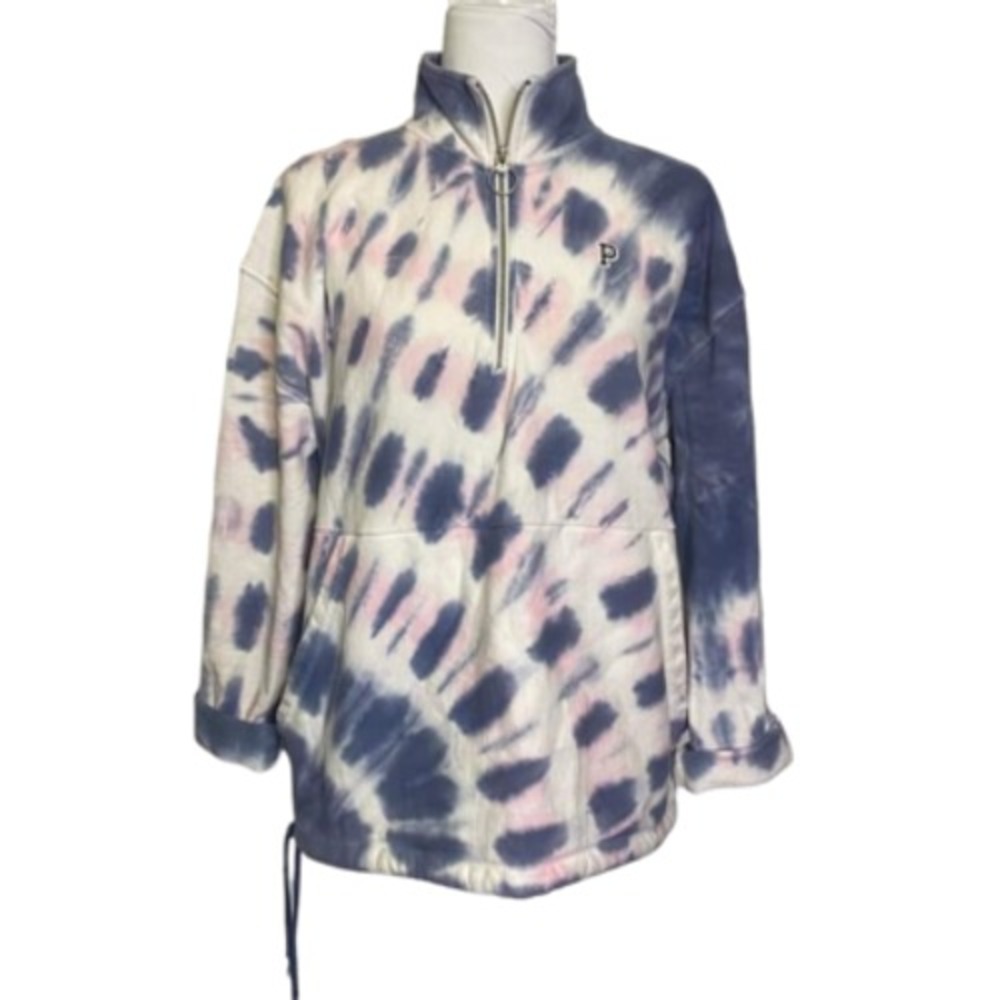 PINK Victoria's Secret Sweater Pullover‎ Quarter Zip 2000's Y2K Pink Blue Size S